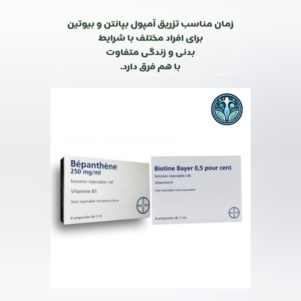 زمان مناسب و دلیل تجویز آمپول بپانتن و بیوتین