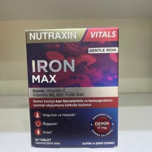 قرص آهن ایرون مکس نوتراکسین 30 عدد Nutraxin Vitals Iron Max